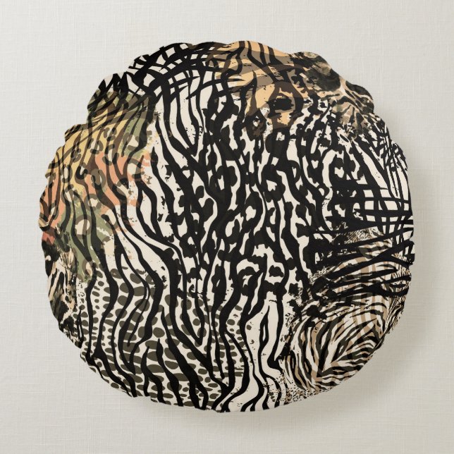 Cojín Redondo Animal print modern Luxury pillow (Anverso)