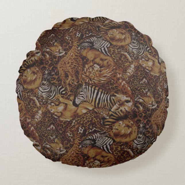 COJÍN REDONDO ANIMAL SAFARI JUNGLE (Anverso)