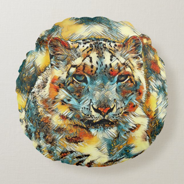 Cojín Redondo AnimalArt_Leopard_001 (Anverso)