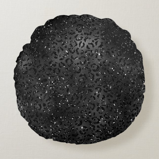 Cojín Redondo Animales de impresión de piel de leopardo de cheta (Anverso)