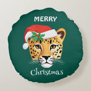 Cojín Redondo Animales divertidos de Safari leopardo de Cheetah