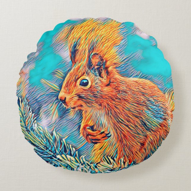 Cojín Redondo AnimalMix_Squirrel_001_by_JAMColors (Anverso)