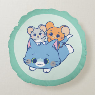Cojín Redondo Anime Tom, Jerry y Tuffy