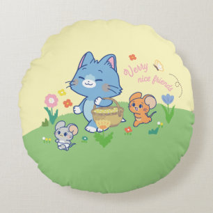 Cojín Redondo Anime Tom, Jerry y Tuffy Picnic
