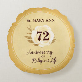 Cojín Redondo Aniversario del personalizable de la monja de la v