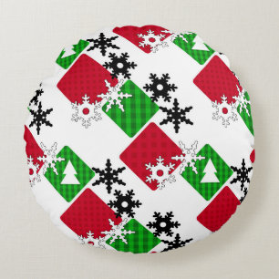 Cojín Redondo Año Nuevo, Navidades, decoración navideña