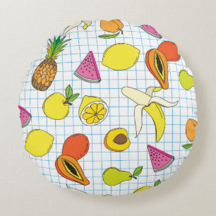 Cojín Redondo Antecedentes con frutas jugosas. Patata de fruta s