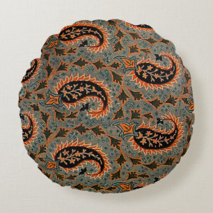 Cojín Redondo Antiguo patrón persa oriental turco de paisley