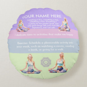 COJÍN REDONDO ANTISTRESS CALM YOGA PASTEL ZEN RELAX