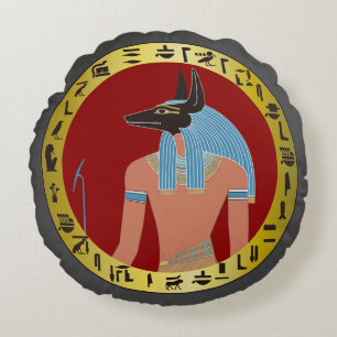 Cojín Redondo Anubis, Dios Egipcio