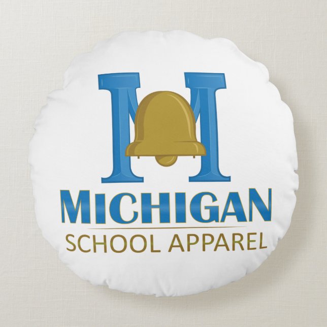 Cojín Redondo Aparato escolar de Michigan (Anverso)