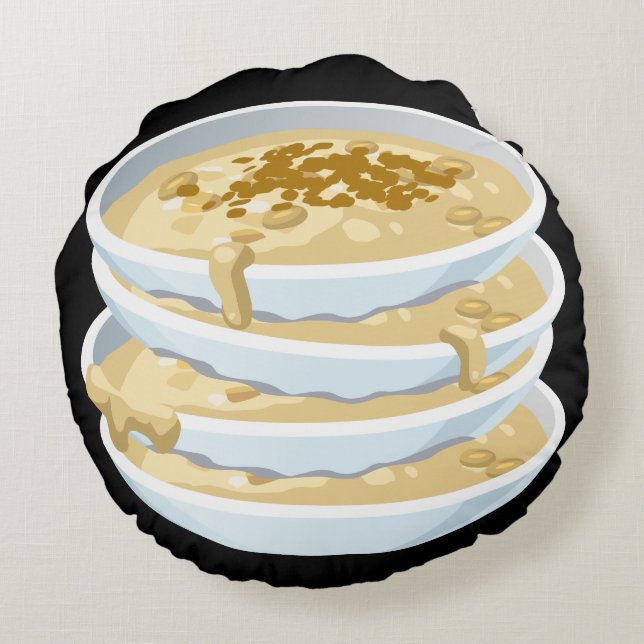 Cojín Redondo Aplejor de comida de Glitch (Reverso)