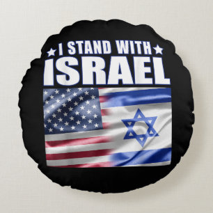 Cojín Redondo Apoyar a Israel Me mantengo con Israel