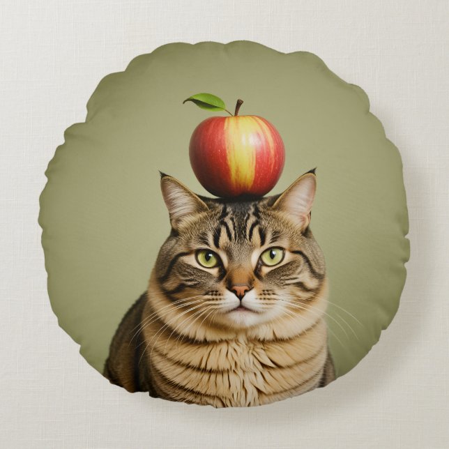 Cojín Redondo Apple Cat (Anverso)