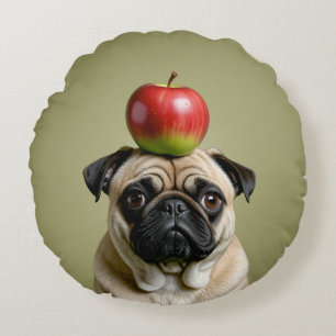 Cojín Redondo Apple Pug