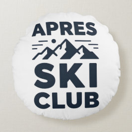 Cojín Redondo Apres Ski Club Mountain Logo - Custom Mens Winter 