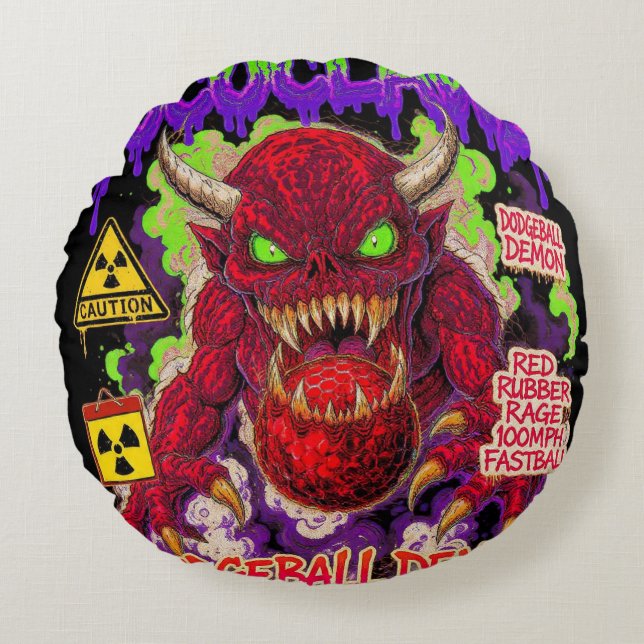 Cojín Redondo Apretón Nuclear - Snack Mutante Apocalipsis de Que (Anverso)