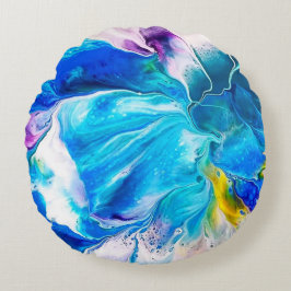 Cojín Redondo Aqua and White Round Cushion