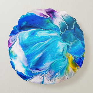 Cojín Redondo Aqua and White Round Cushion