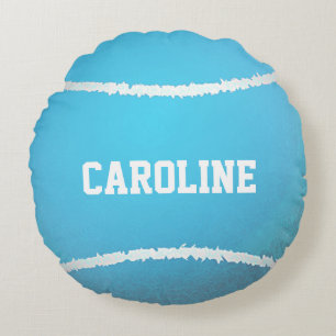 Cojín Redondo Aqua Blue Tennis Ball Diseño Pillow