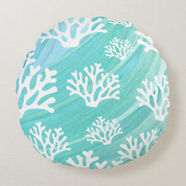 Cojín Redondo Aqua Ocean Coral Sealife