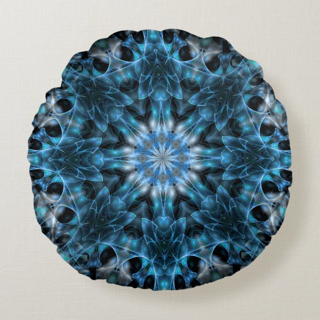 Cojín Redondo Aquamarine Meditation (Anverso)