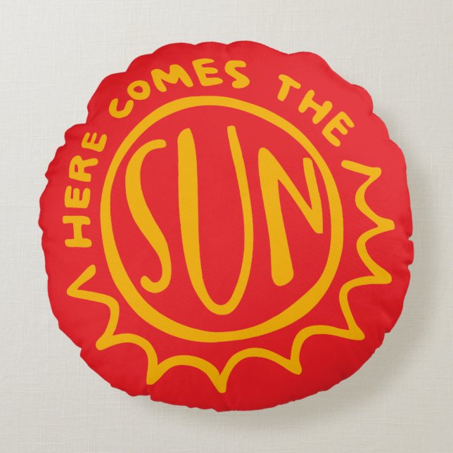 Cojín Redondo Aquí viene el sol (Anverso)