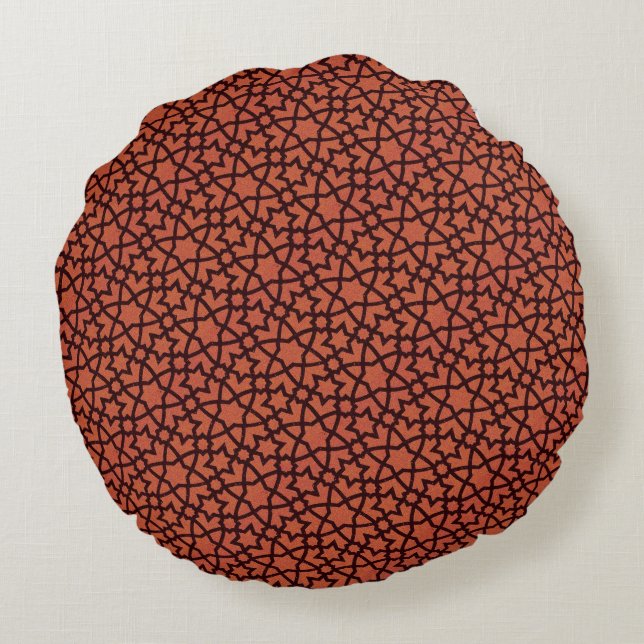 Cojín Redondo Arabesque en moho y negro (Reverso)