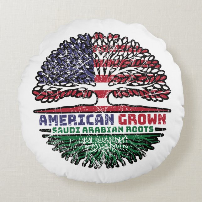 Cojín Redondo Arabia Saudita Arabia Saudita Estados Unidos Estad (Anverso)