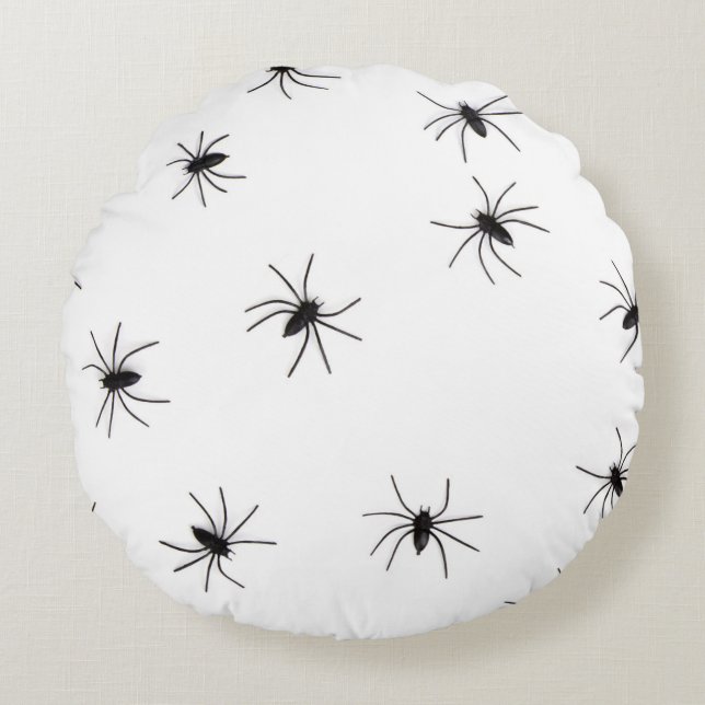 Cojín Redondo Aracnofobia (Arañas) (Insectos cobardes asquerosos (Anverso)