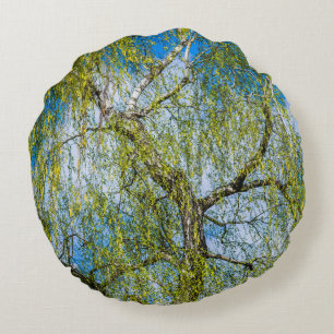 Cojín Redondo Árbol de aves - La primavera está en el aire