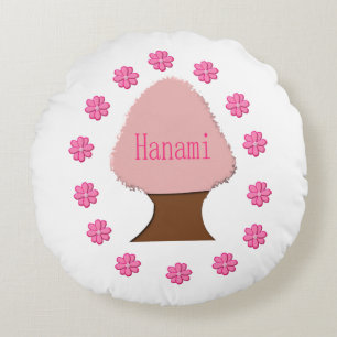 Cojín Redondo Árbol de cerezas japonés Hanami