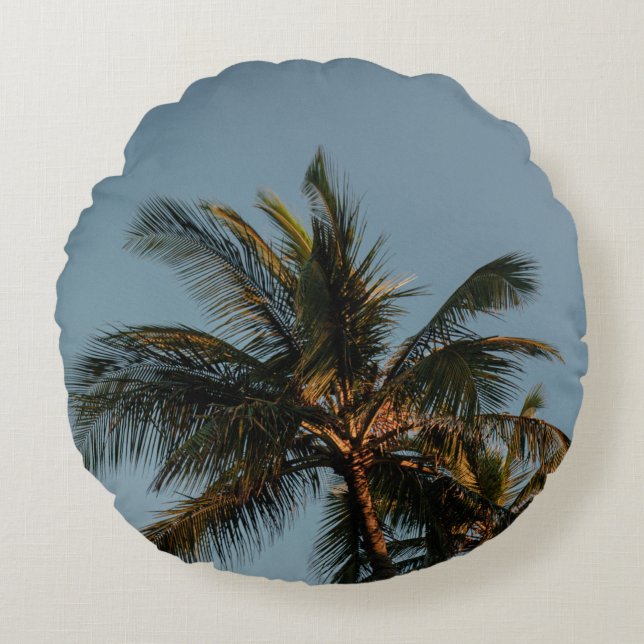 Cojín Redondo Árbol de coco alto (Anverso)