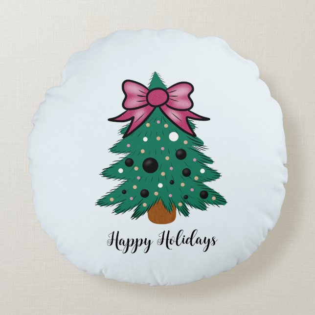 Cojín Redondo árbol de Navidad (Anverso)