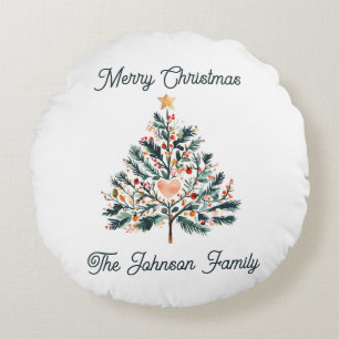 Cojín Redondo Árbol de Navidad con estilo Tole minimalista