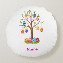 Árbol de Pascua en acuarela con huevos decorados c