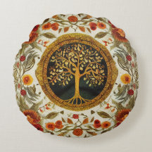 Árbol de vida por kedoki Naranja Green White Throw