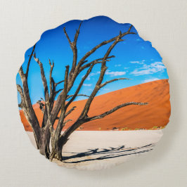 Cojín Redondo Árbol muerto en Deadvlei, Namibia