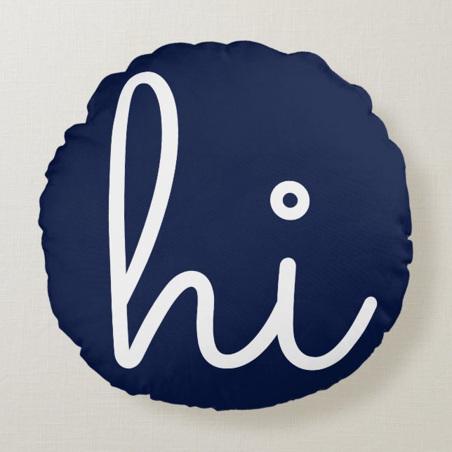 Cojín Redondo Archivo de comandos moderno Hi Hello (Anverso)