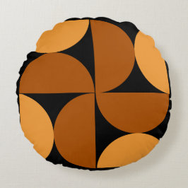 Cojín Redondo Arcilla y mocha modernas de mediados del siglo