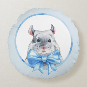 Cojín Redondo Arco azul de la chinchilla 1.