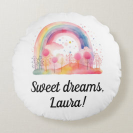 Cojín Redondo Arcoiris, chicas, regalo para niños pequeños, sueñ