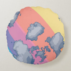 Cojín Redondo Arcoiris dibujado