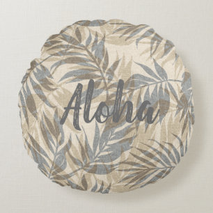 Cojín Redondo Areca Palms Hawai Tropical Vintage Aloha