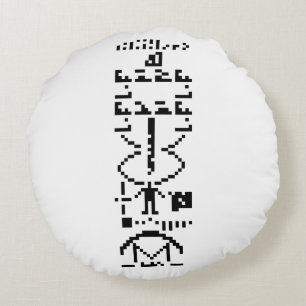 Cojín Redondo Arecibo Binary Message 1974