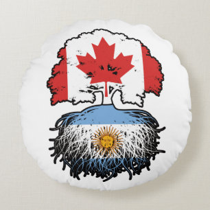 Cojín Redondo Argentina: Raíces de árbol canadiense argentino