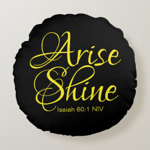 Cojín Redondo Arise inspiradora y Shine Faith Black