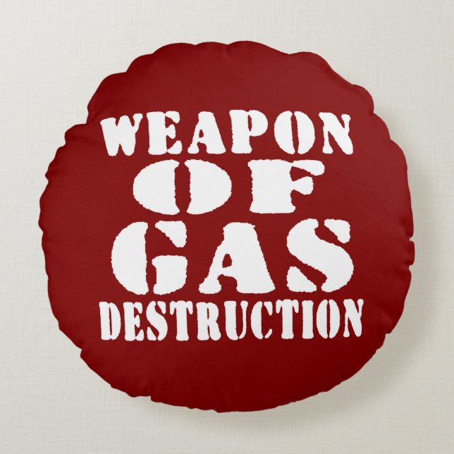 Cojín Redondo Arma De Destrucción De Gas (Anverso)