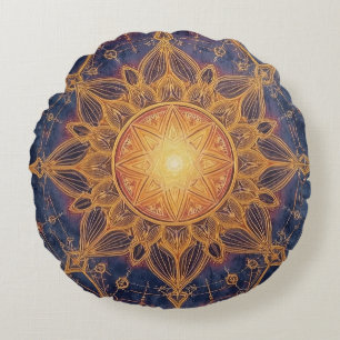 Cojín Redondo Armonía Celestial – Portal de la Luz Sagrada