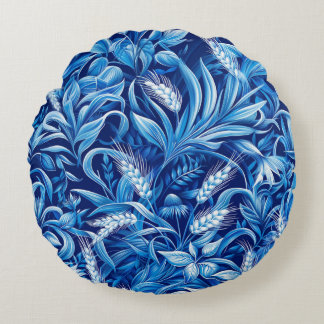 Cojín Redondo Armonía de granos verdes y plantas